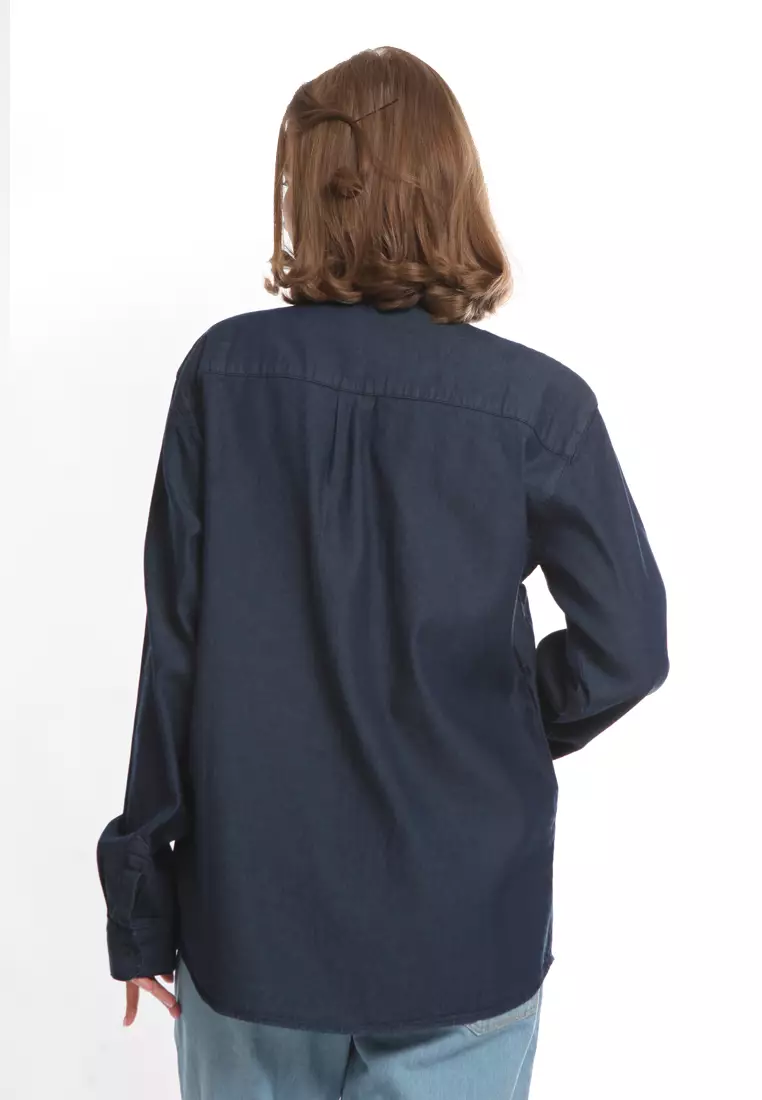 Tunik Denim Krah Mandarin KT282308