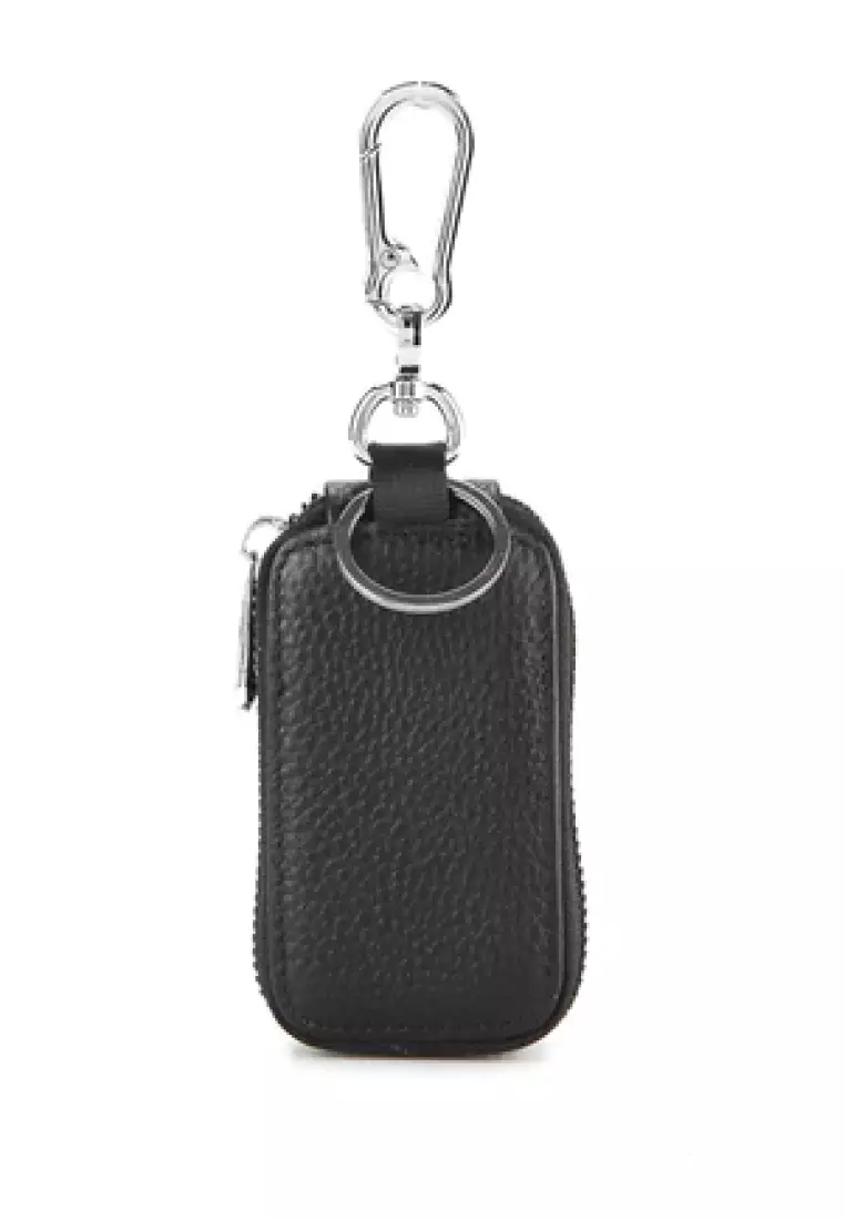 Pierre Cardin Dompet Gantungan Kunci Key Chain Kulit Leather Ring Holder Pouch 0111429201BLA