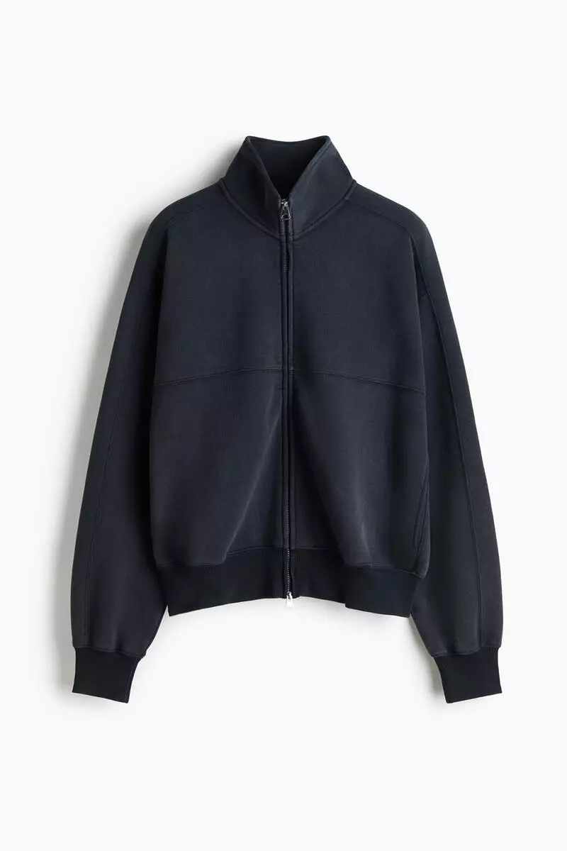 Oversized Fit Brushed-inside track jacket