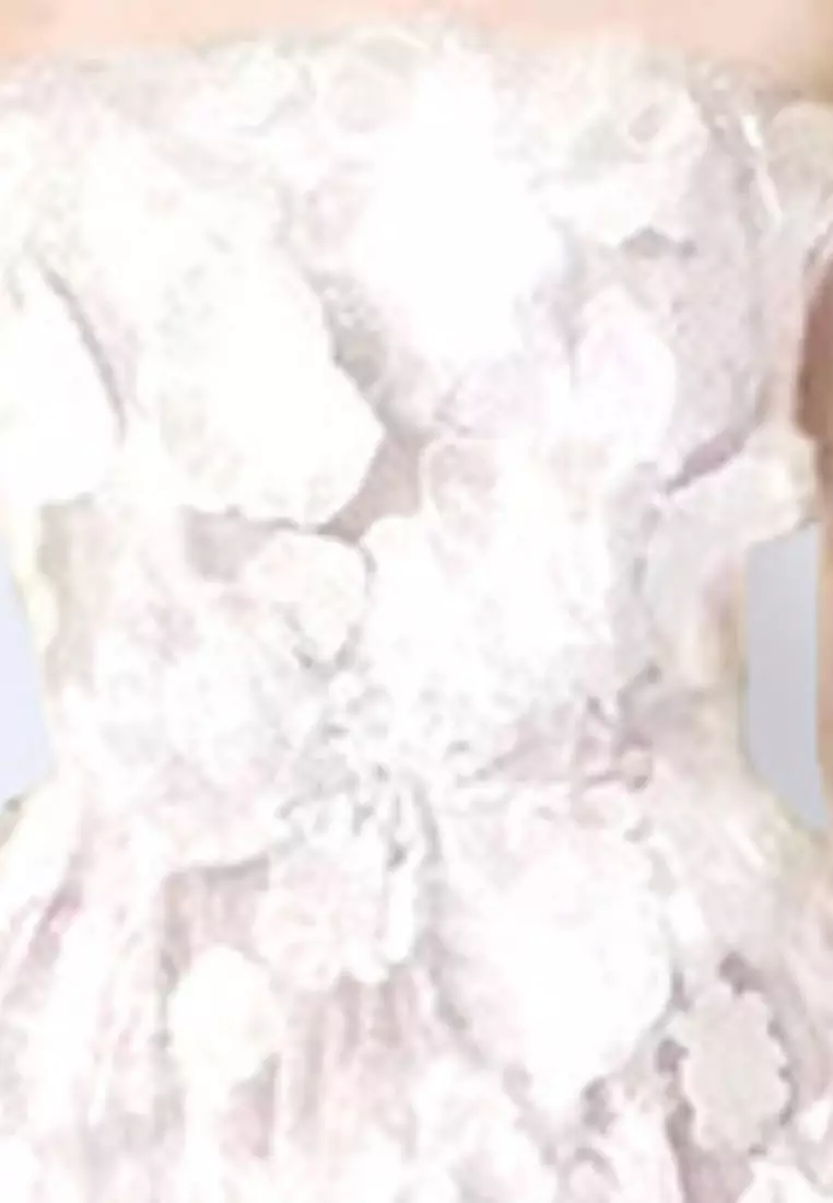 新品花朵公主刺繡抹胸連衣裙CA26022412W