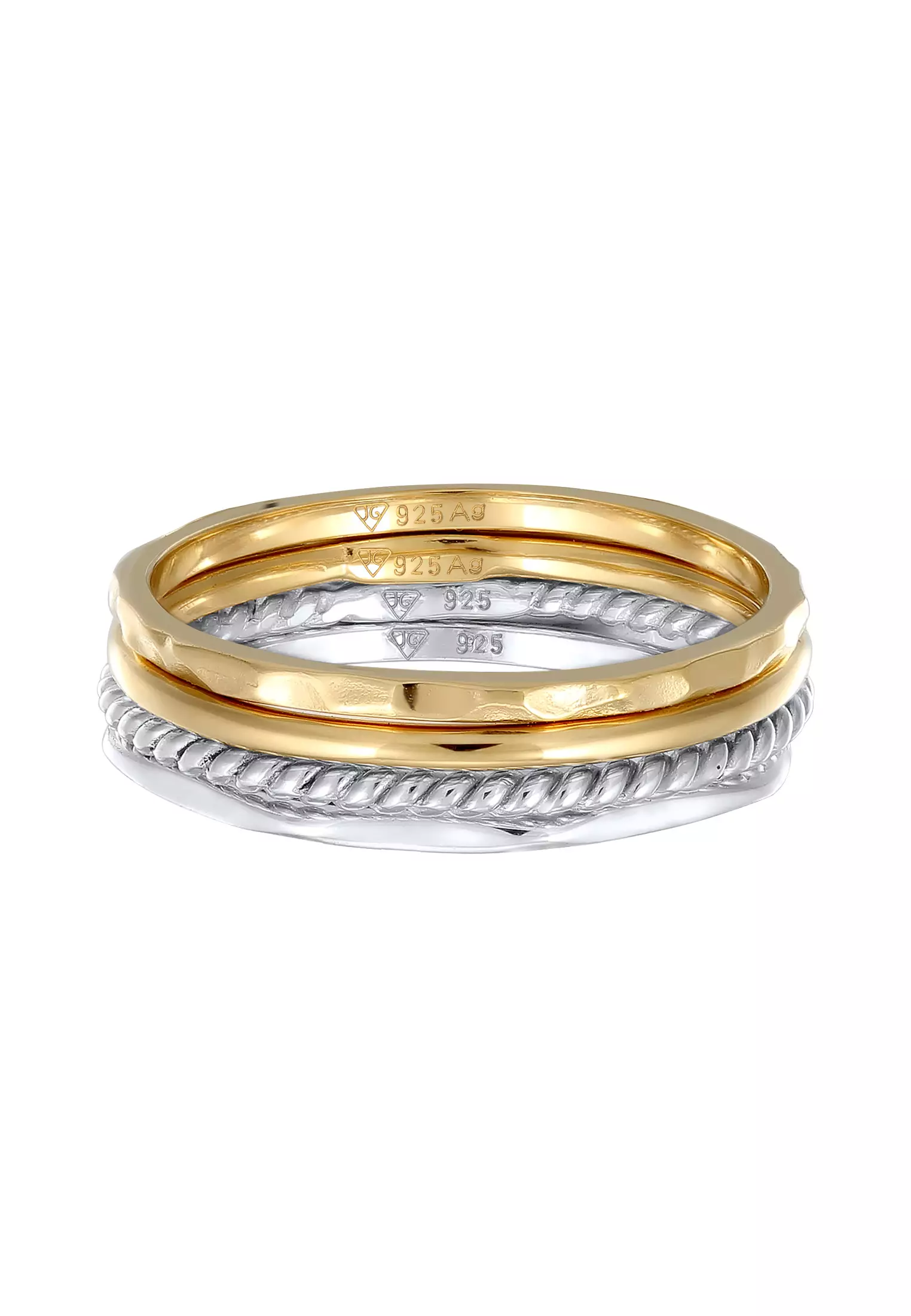 Ring Stack Set Basic Bicolour In Gold Plated