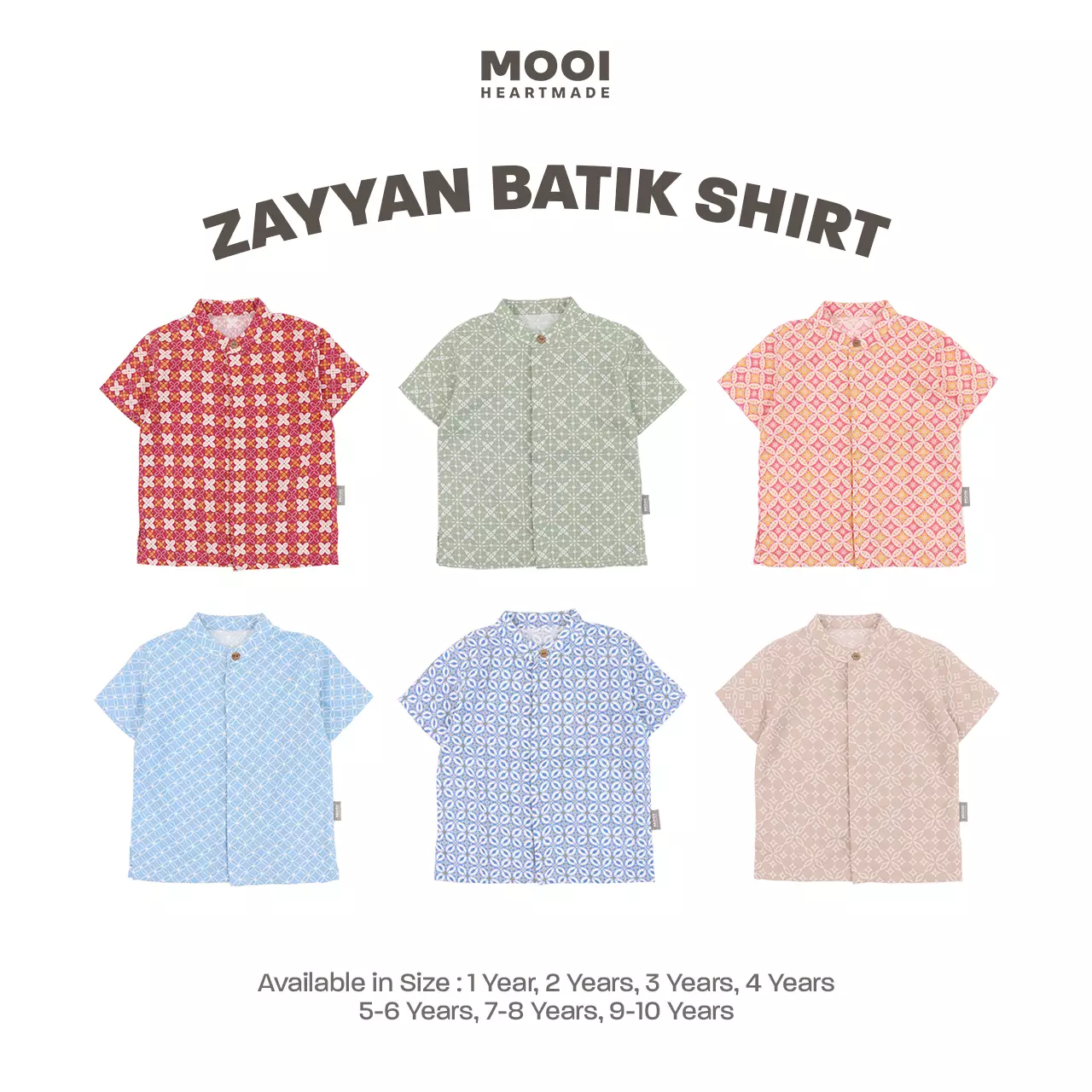 Mooi Atasan Batik Kemeja Anak Laki-Laki Zayyan Batik Shirt - Winter Blue