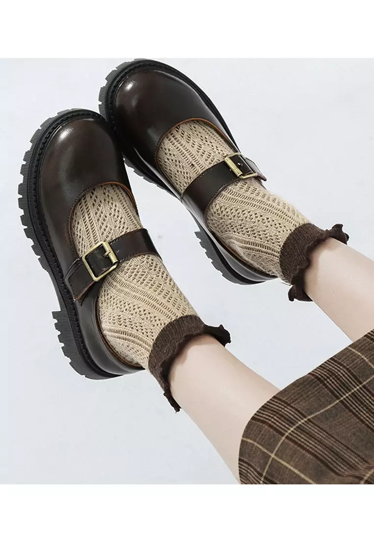 4CM Leather Mary Jane Shoes MZ566-5