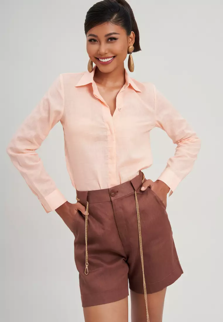 LIGHT PINK LINEN SHIRT