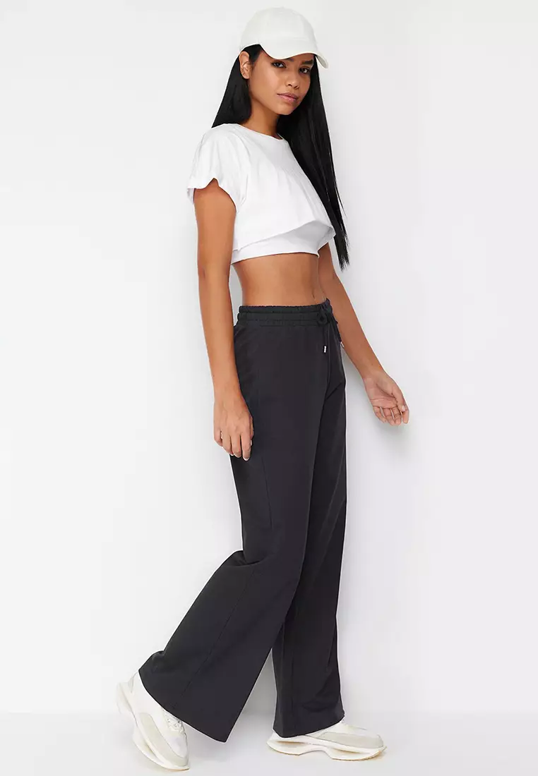 Elastic Wide Legs Pants
