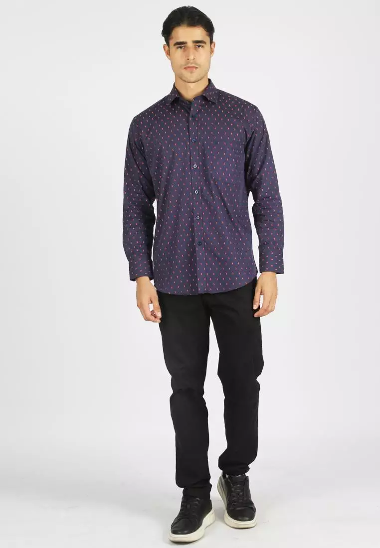 Kemeja Guy Laroche Lengan Panjang Tyree Nav