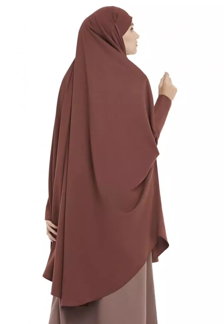 Queenza Zayidan French Khimar Hijab Jumbo Zivana - Coklat Tua