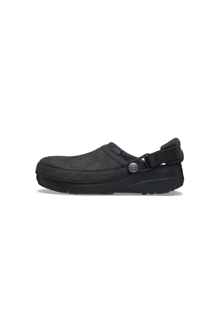 Classic Crafted Vegan Suede Clog in Black