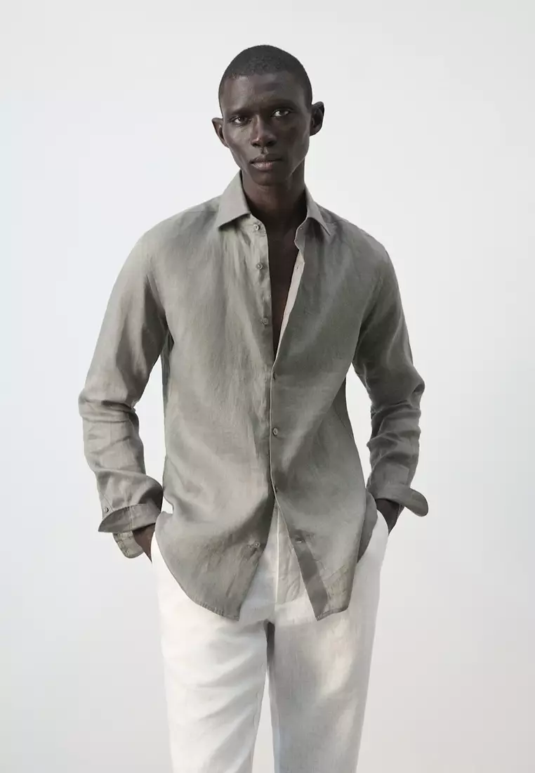 100% Linen Slim-Fit Shirt