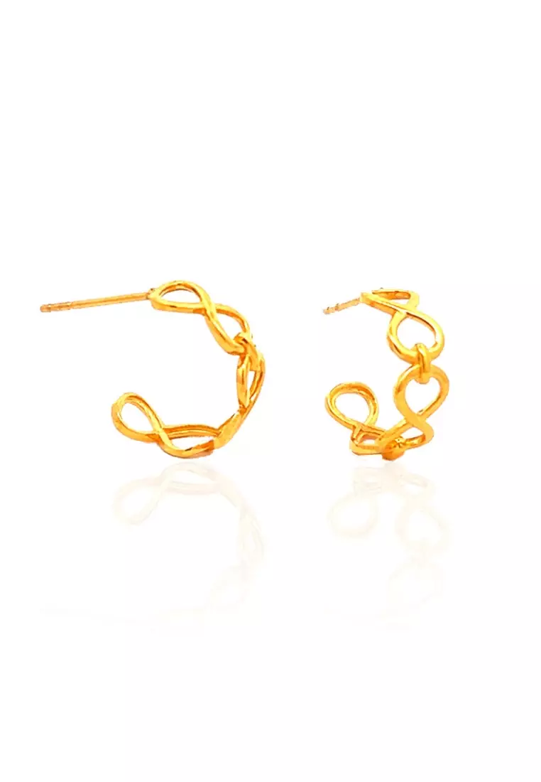 Alaric Curl Earrings in 916 Gold