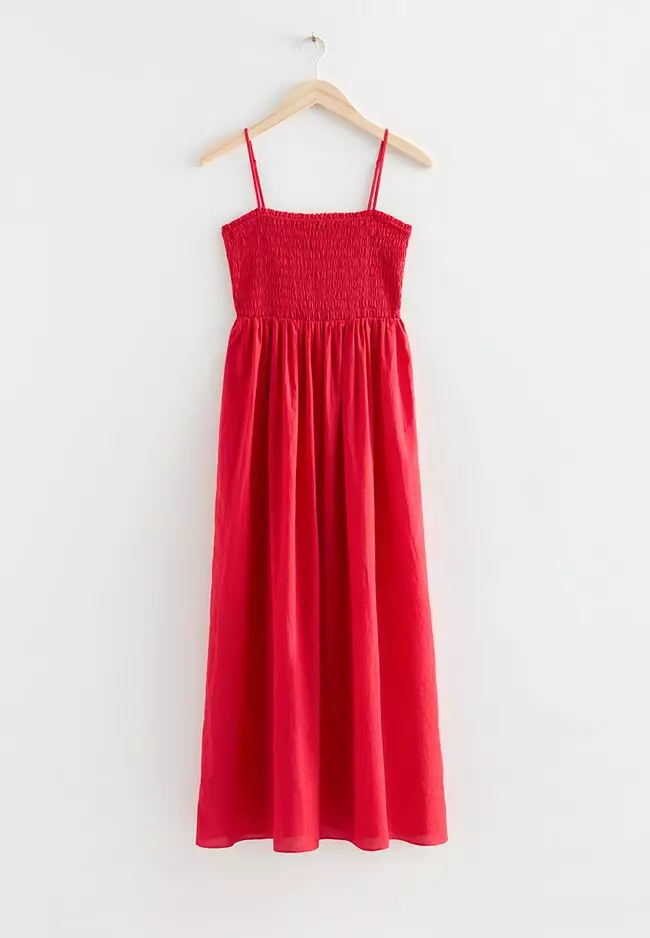 Smocked Strappy Maxi Dress