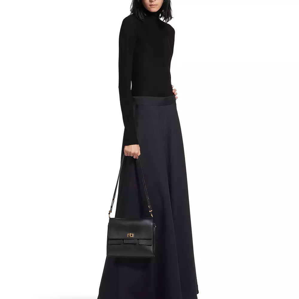 XS Bel Air Flap Calfskin Shoulder Bag Black Ghw