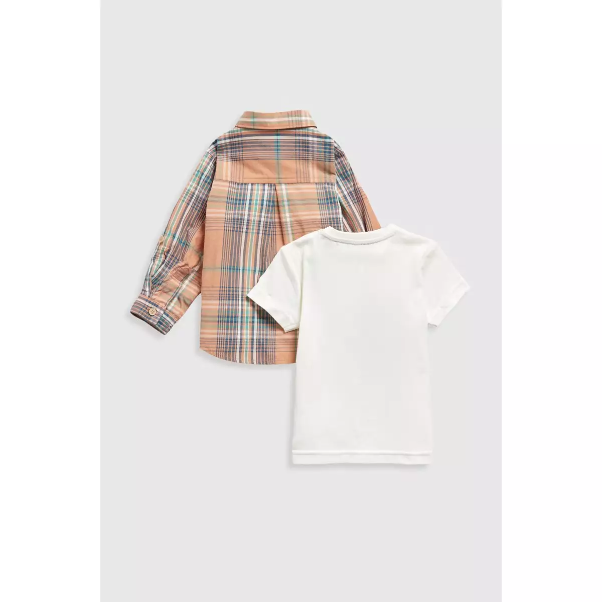 Mothercare Checked Shirt and T-Shirt Set - Kaos Bayi Laki-laki (Putih)
