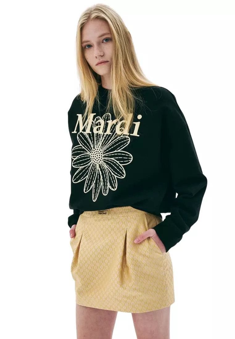 Sweatshirt Flowermardi Needlework - Black Lemon
