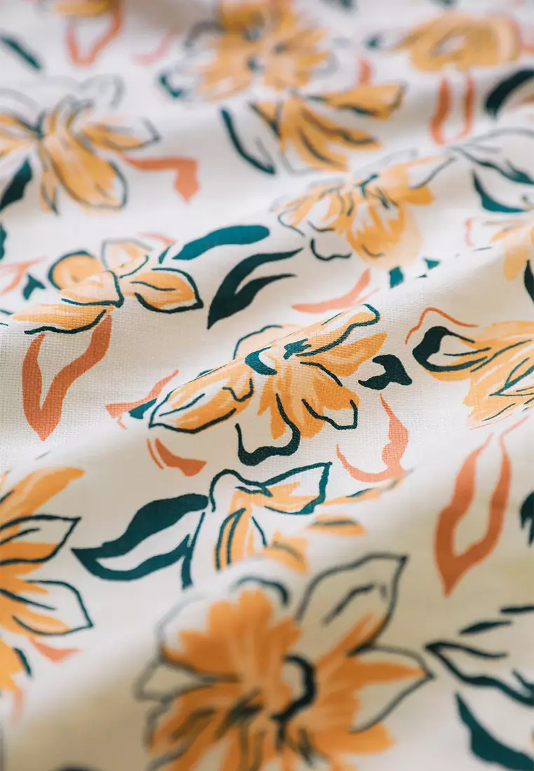 MOC - Kemeja Motif Pria Lengan Pendek Harvest - White