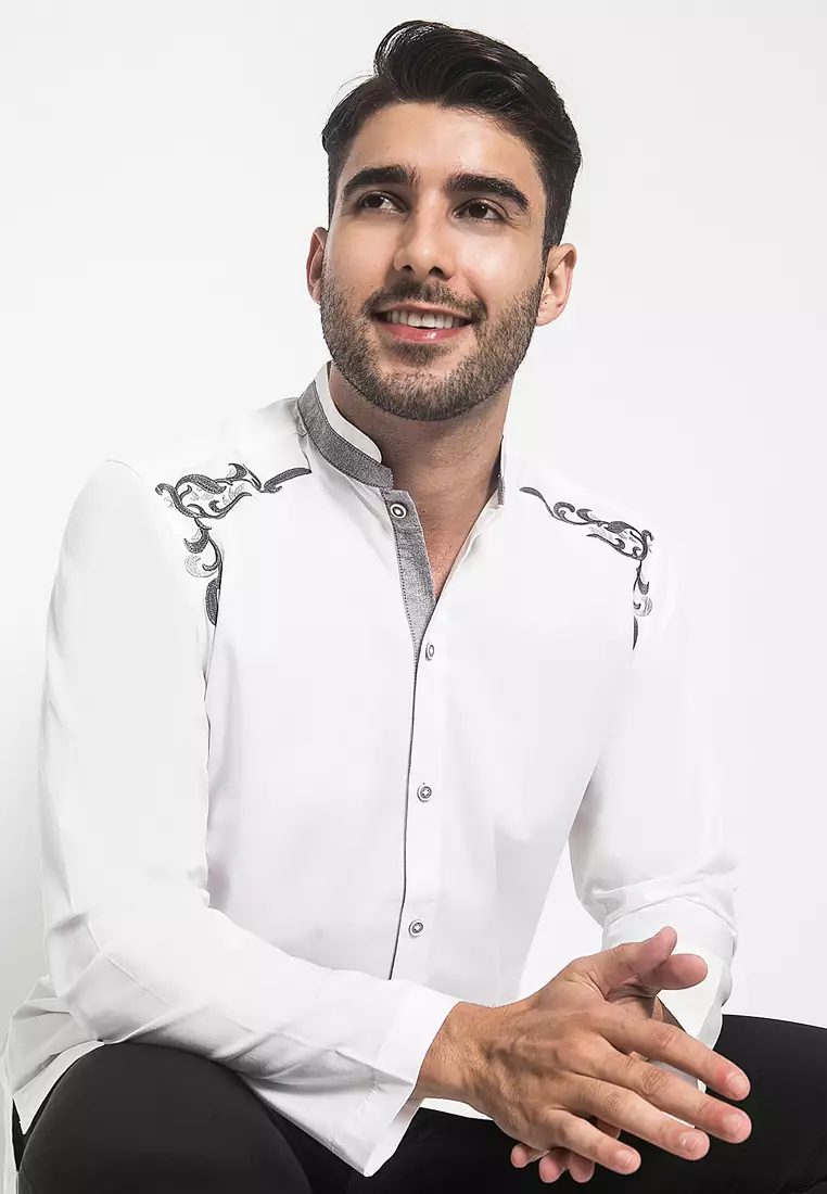 LGS - Baju Koko - Bordir - Putih - Regular Fit - CSH.285.B1033K.329.C-L/S