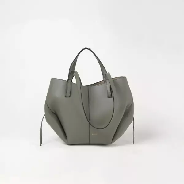 Tas POLENE CYME VERT FUME OLIVE TOTE BAG WITH POUCH MINI 100% ORIGINAL