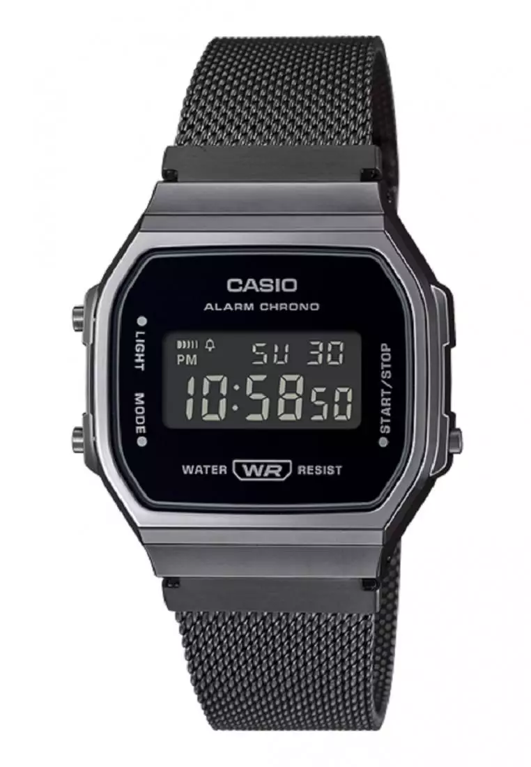 Casio Vintage CA-500WEGG-1B Black Stainless Steel Calculator Digital Men's  Watch