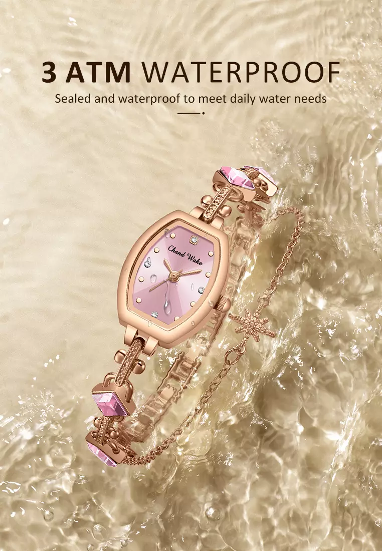 Jam Tangan Wanita Original Korea Gelang Fashion Original Jam Tangan Cewek Anti Air rosepink