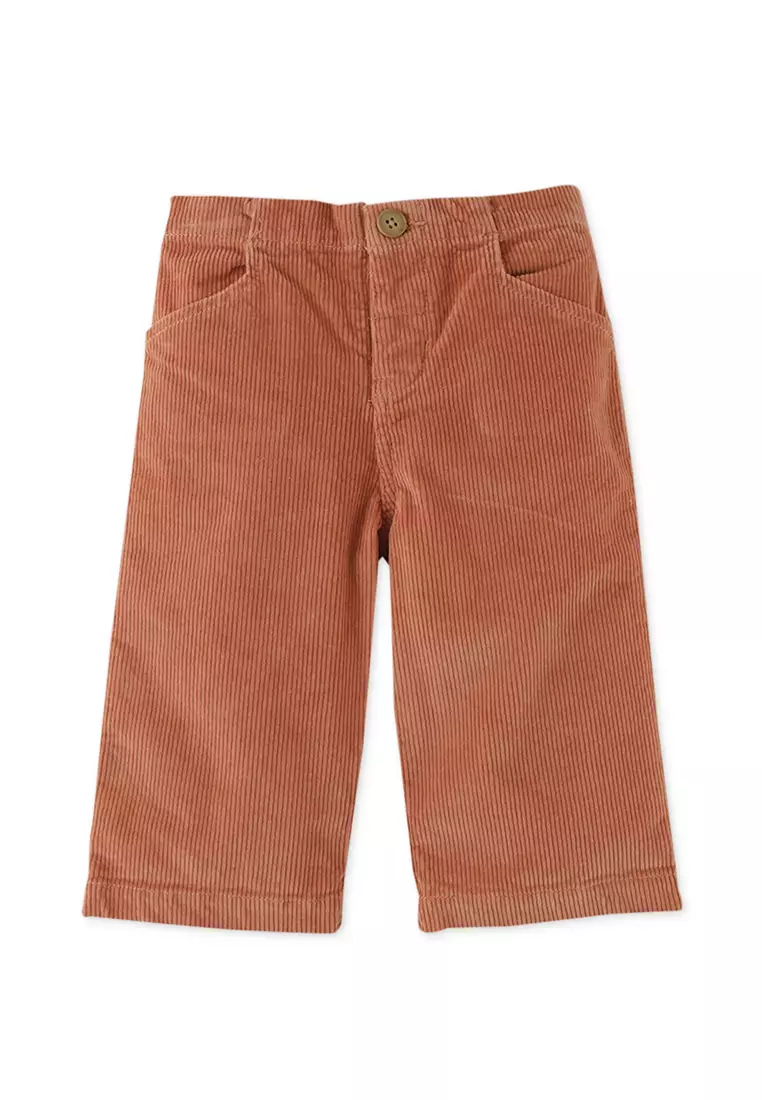 Baby Girls Cord Pull On Pants With Pockets