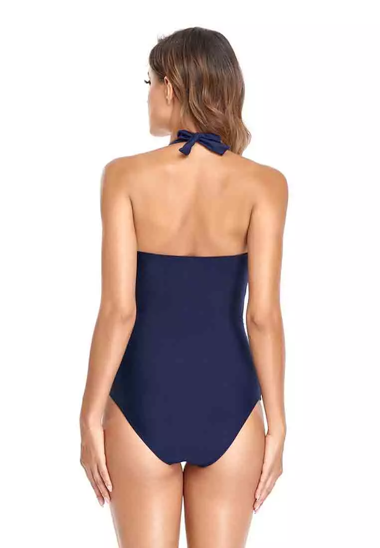 LKL25031 European Lady One Piece Swimwear Blue
