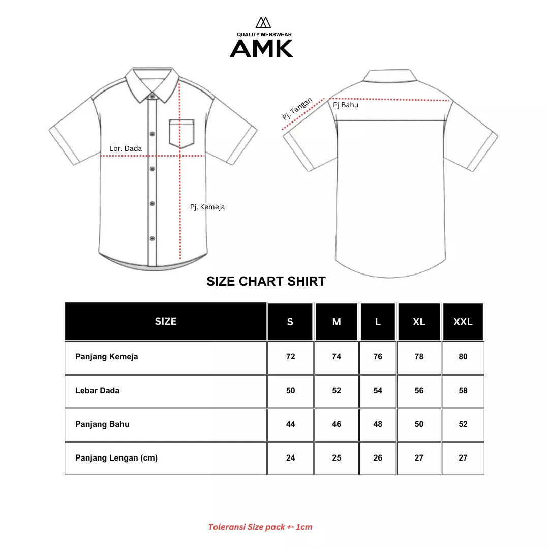 AMK Kemeja Pria Lengan Pendek SHS YIRUMA S/S Premiere Solid Coklat
