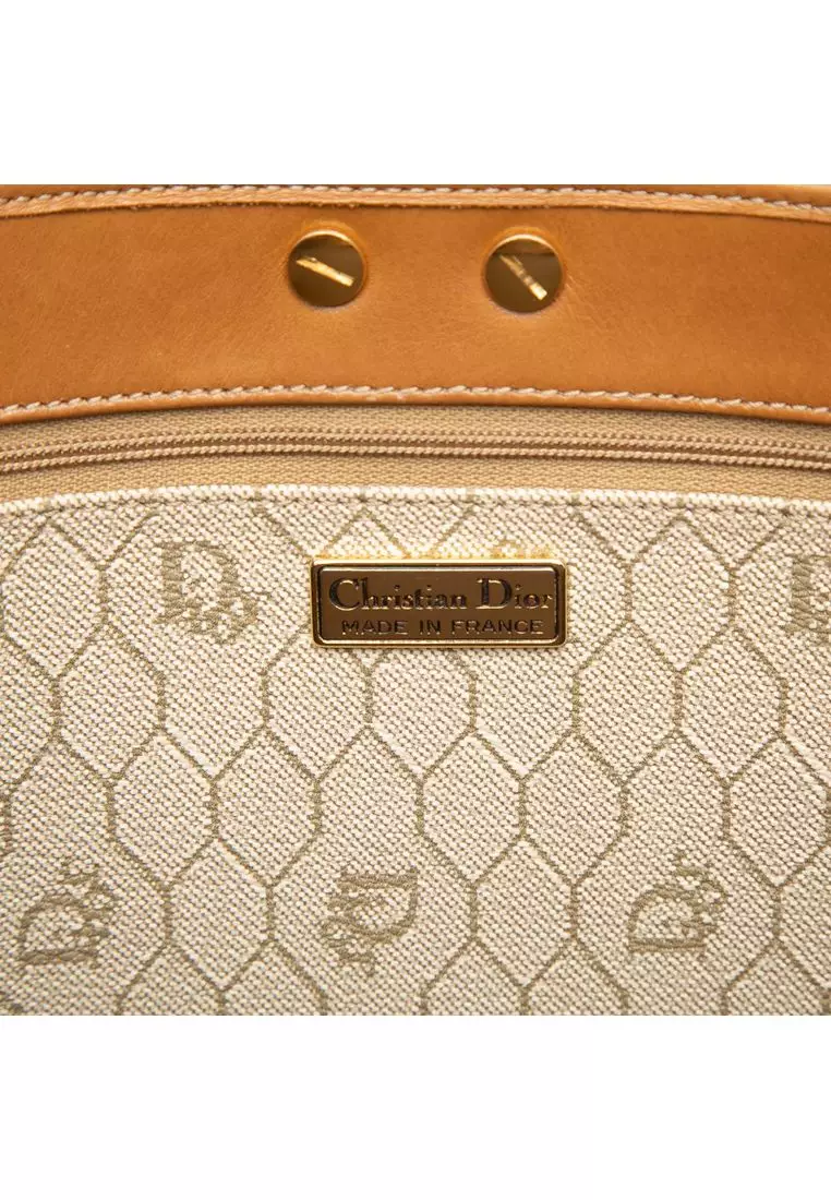 Pre-Loved Dior Honeycomb Coated Canvas Shoulder Bag