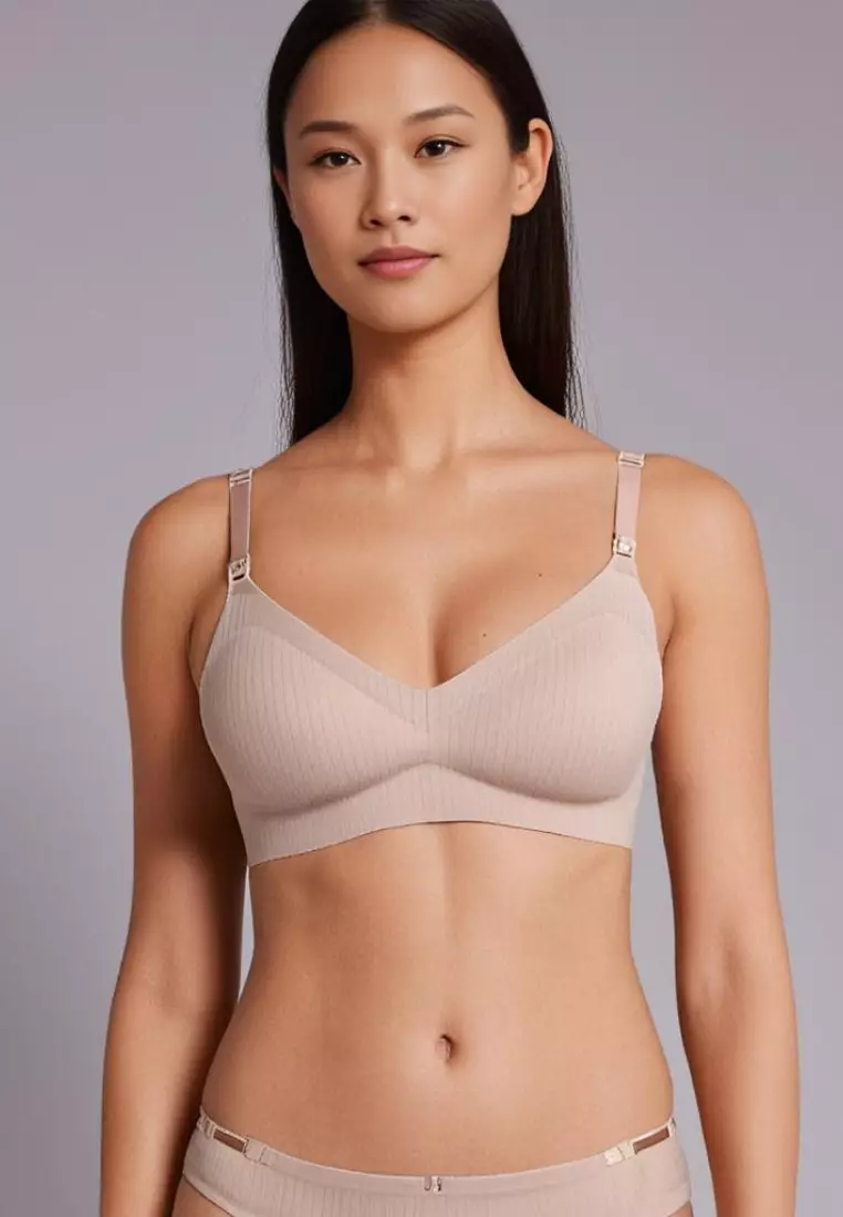 Premium Zaylin Seamless Nursing Bra in Taupe