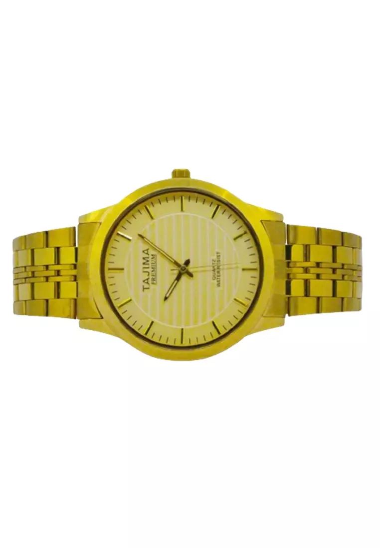 Jam Tangan Analog Pria Premium 5024 Stainless Steel Gold Edition Anti Air 30 Meter ORIGINAL - Gold