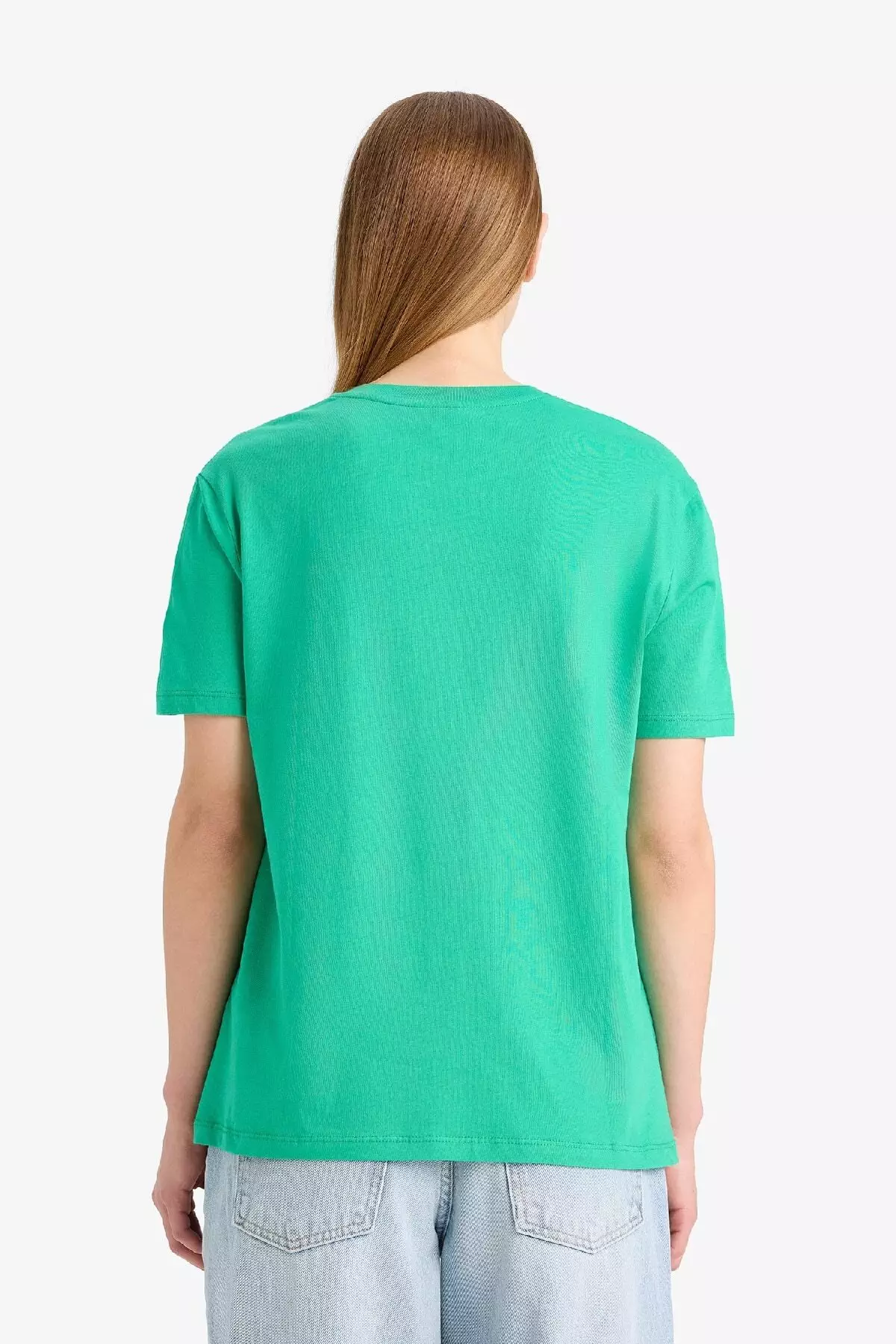 Regular Fit Crew Neck Basic Plain Combed Cotton Short Sleeve T-Shirt W9584Az25Sp