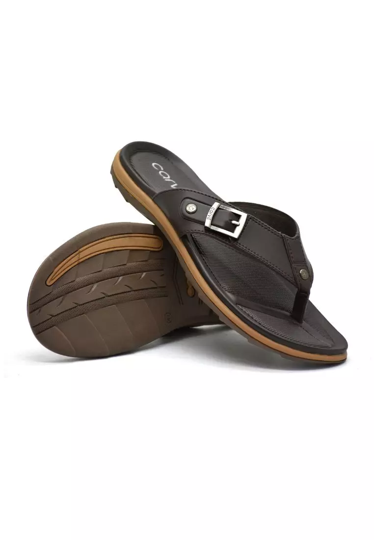 Carvil Sandal Pria Envio-01 M Dark Brown