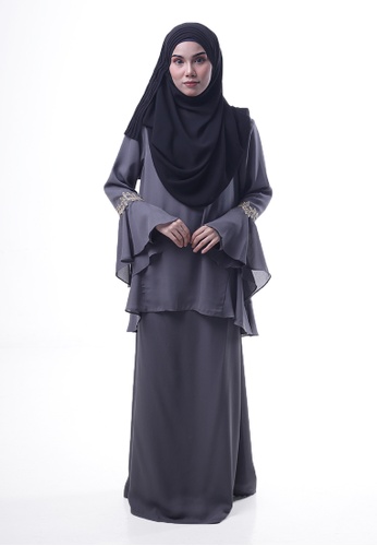 Baju Kurung Esraa from Denai Boutique in Grey