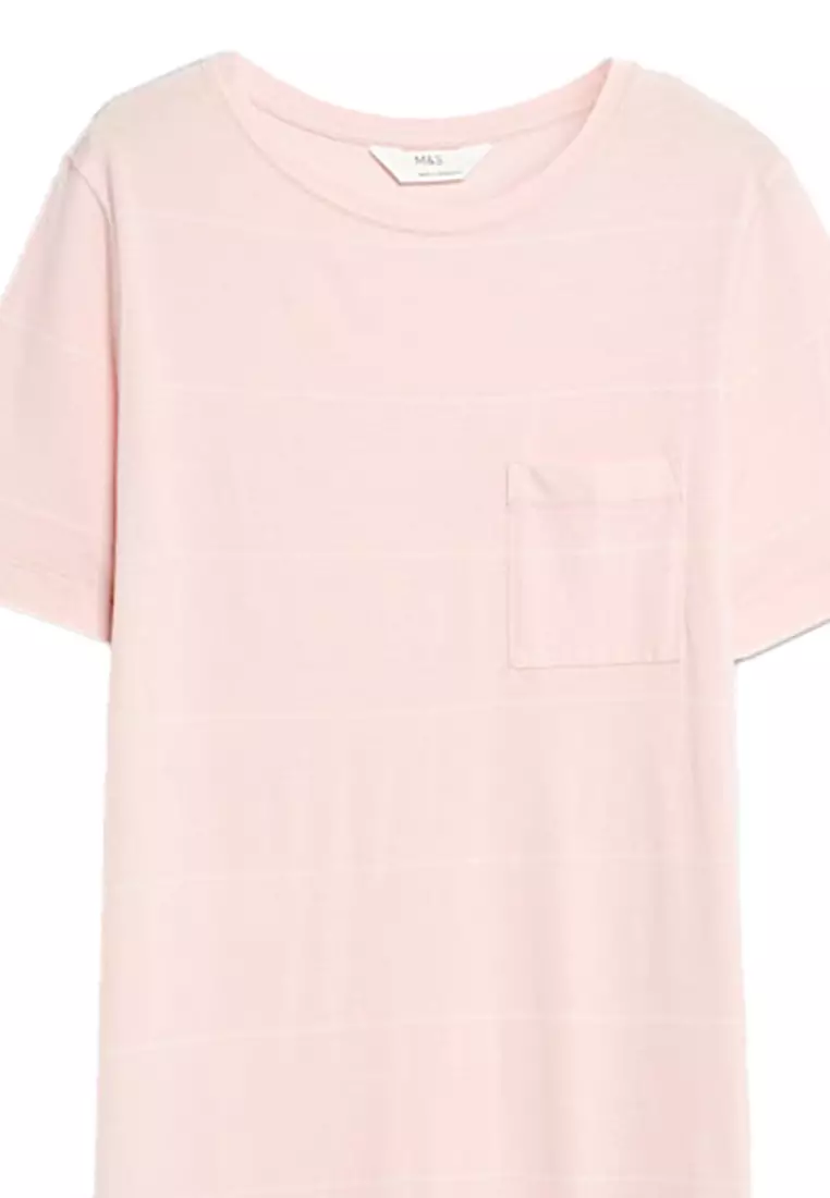 Cotton Modal Long Striped Nightdress