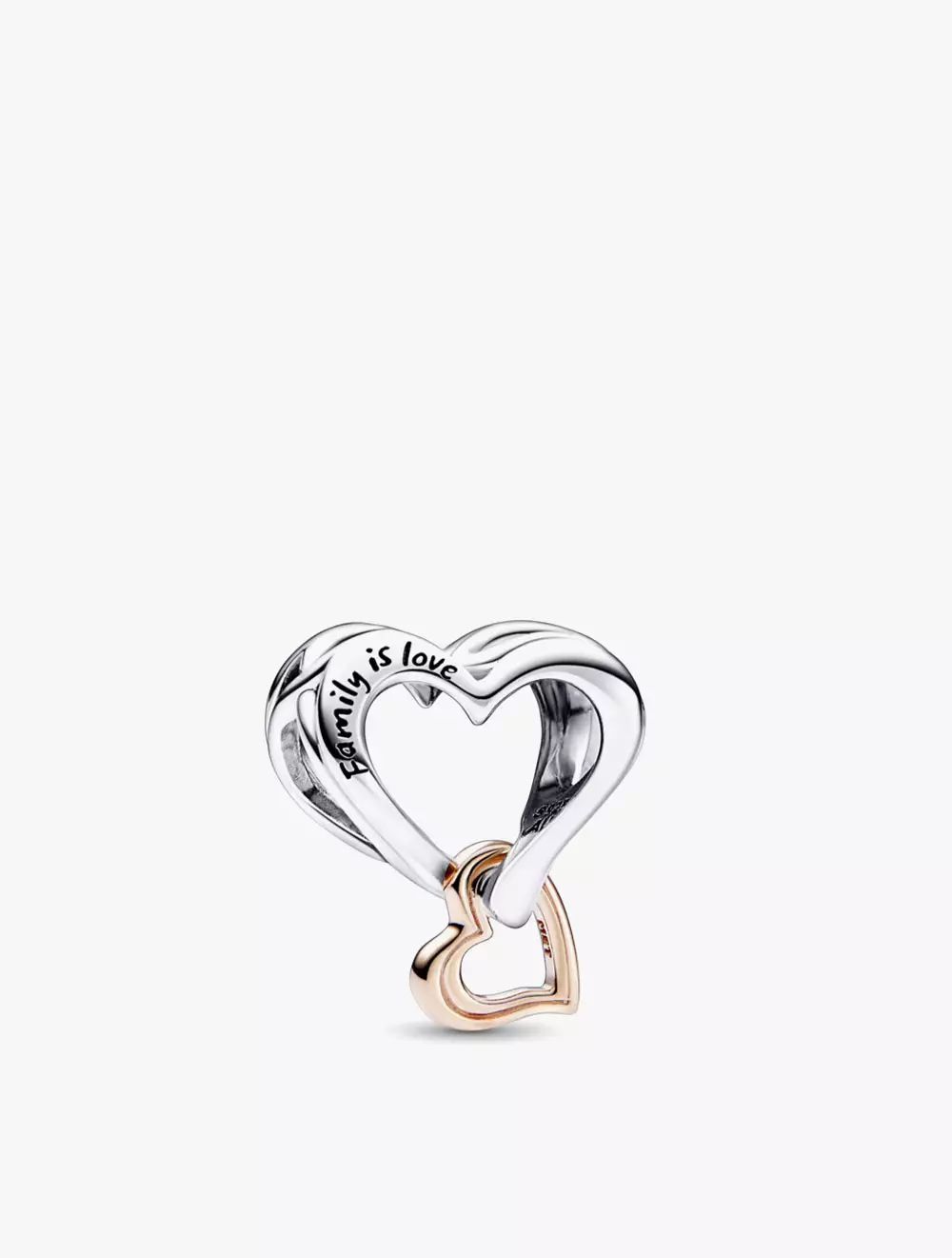 Heart sterling silver and 14k gold-plated charm