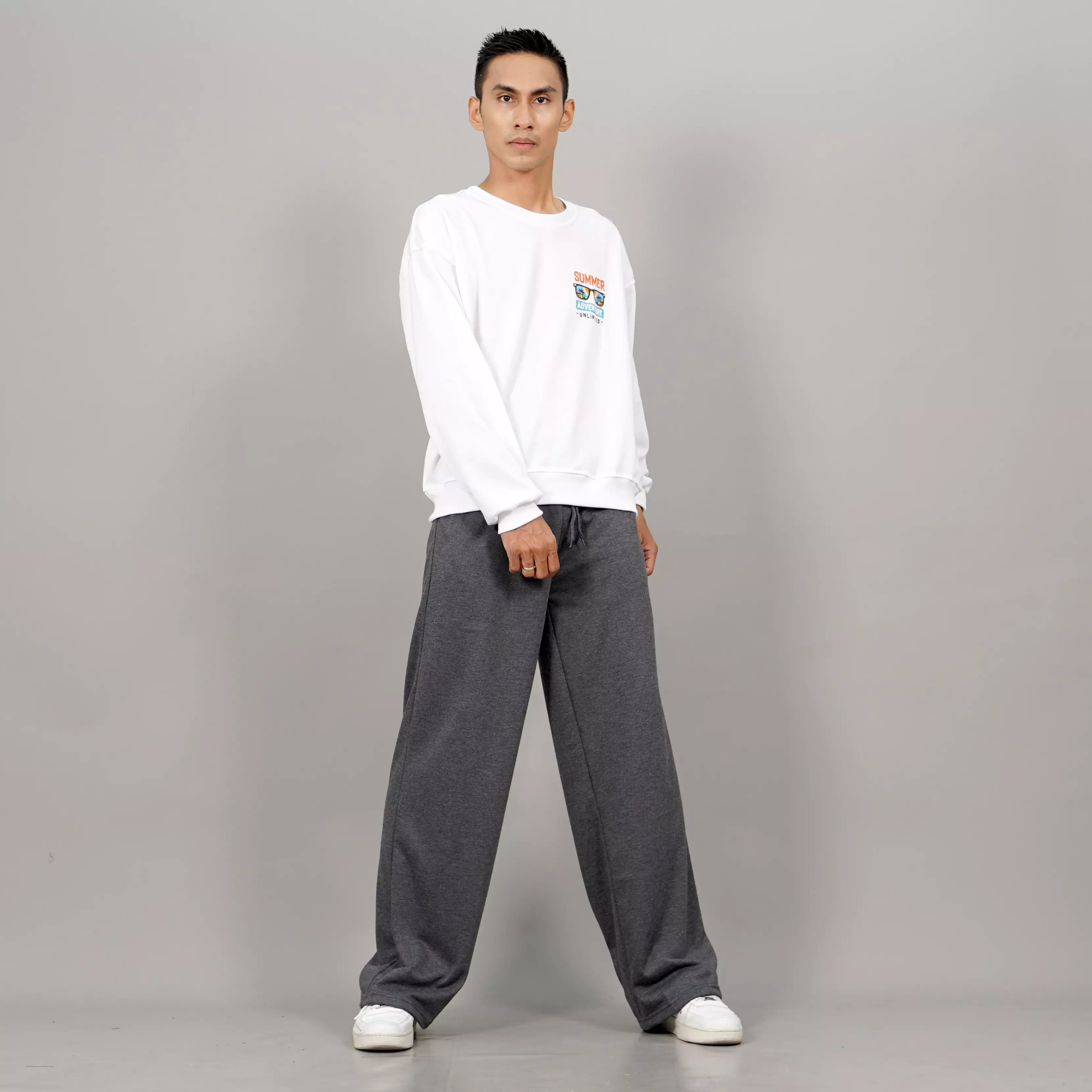 RIO Baggy Pants Pria Loose Pants Pria Celana Panjang Longgar Pria - M81
