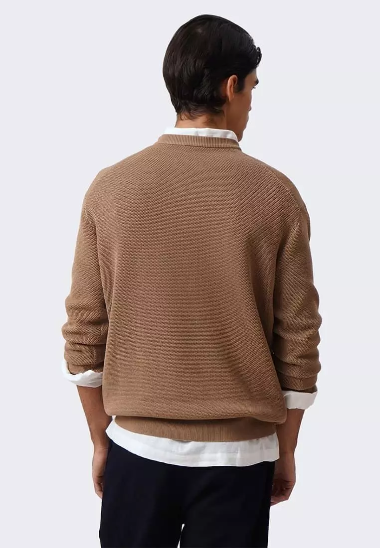 Men's Textured Pullover Sweater