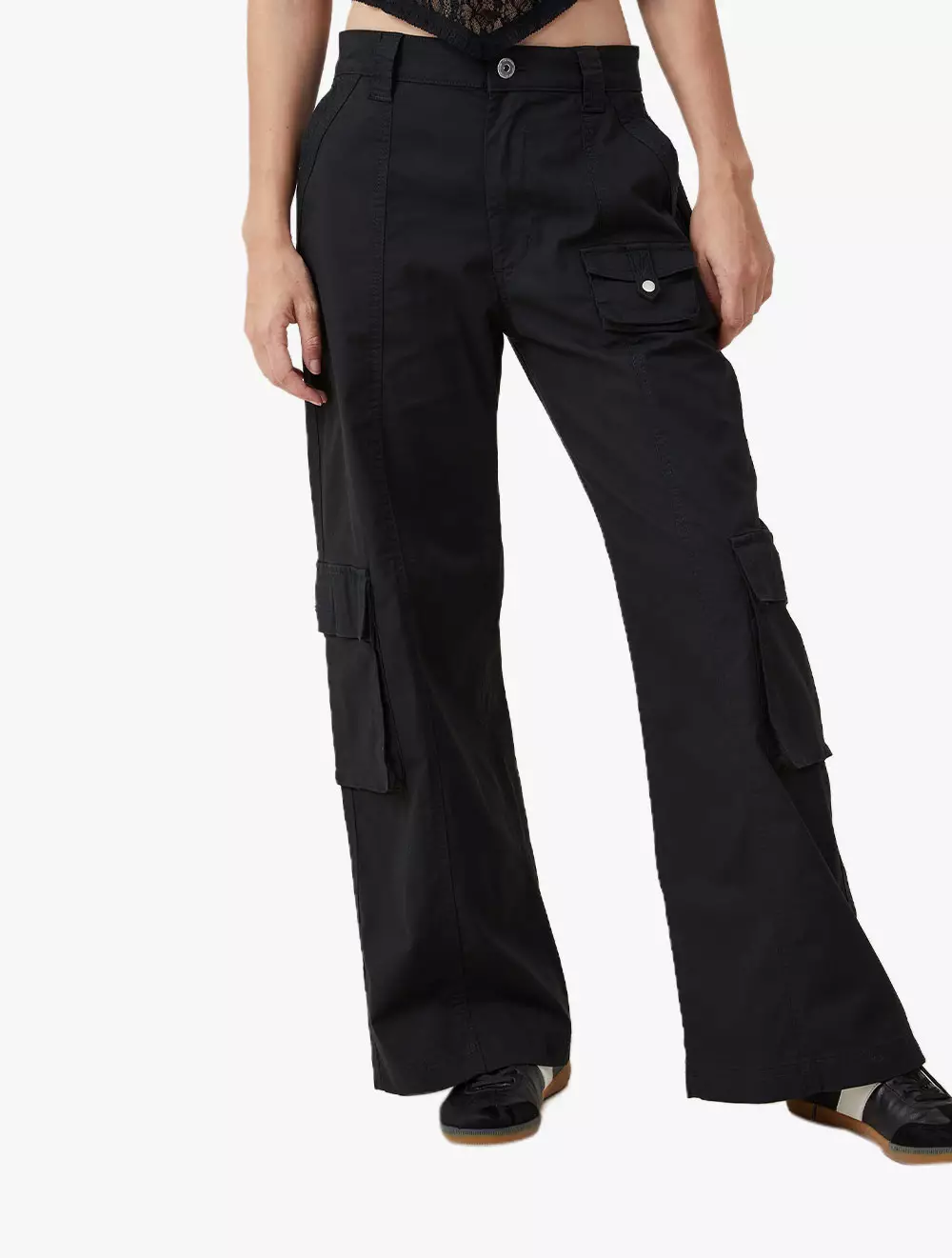 Cotton On -  Pakaian Wanita  - Hayden Cargo Pant Asia Fit - Black
