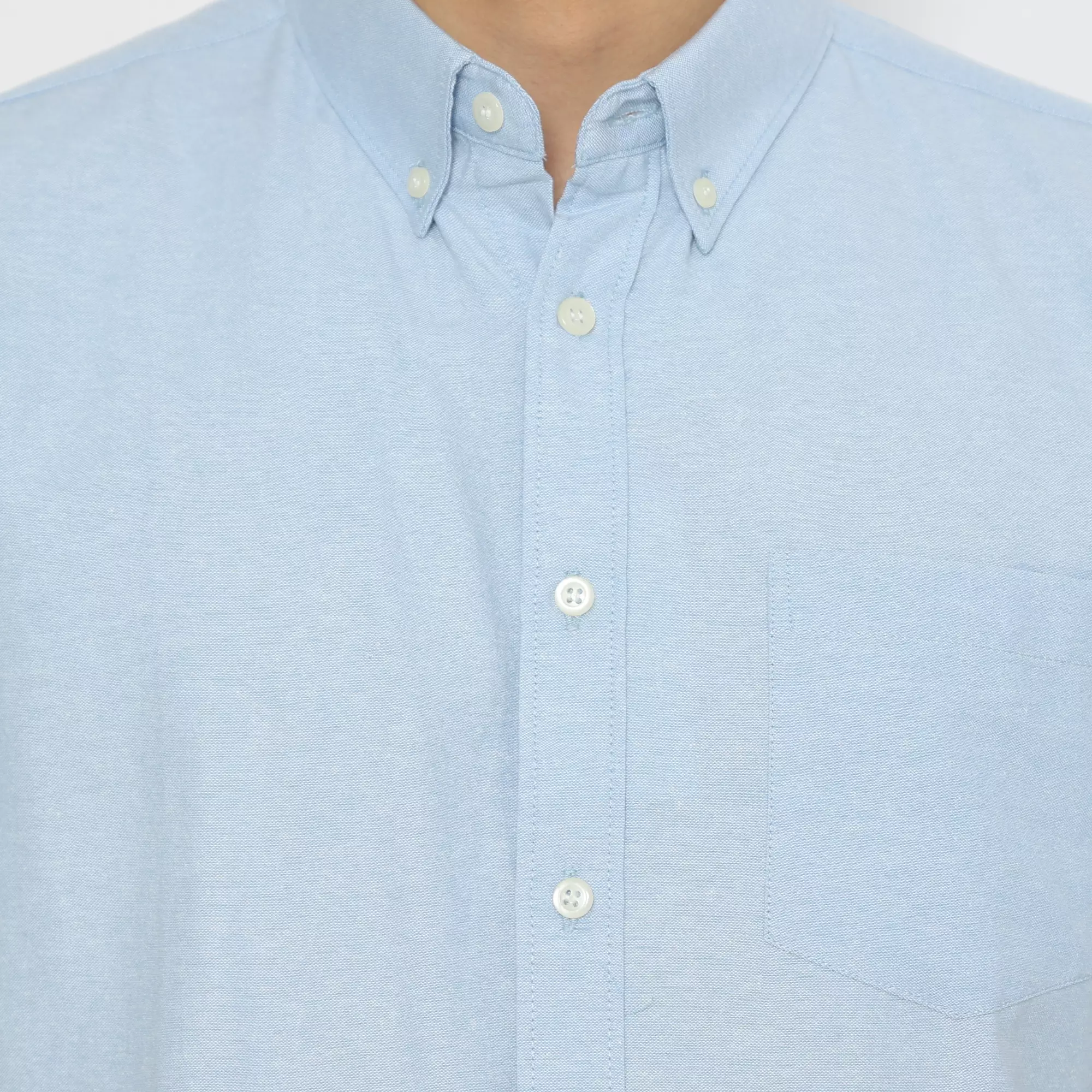 Platini Kemeja Pria Polos Oxford Pendek Biru Muda 1080