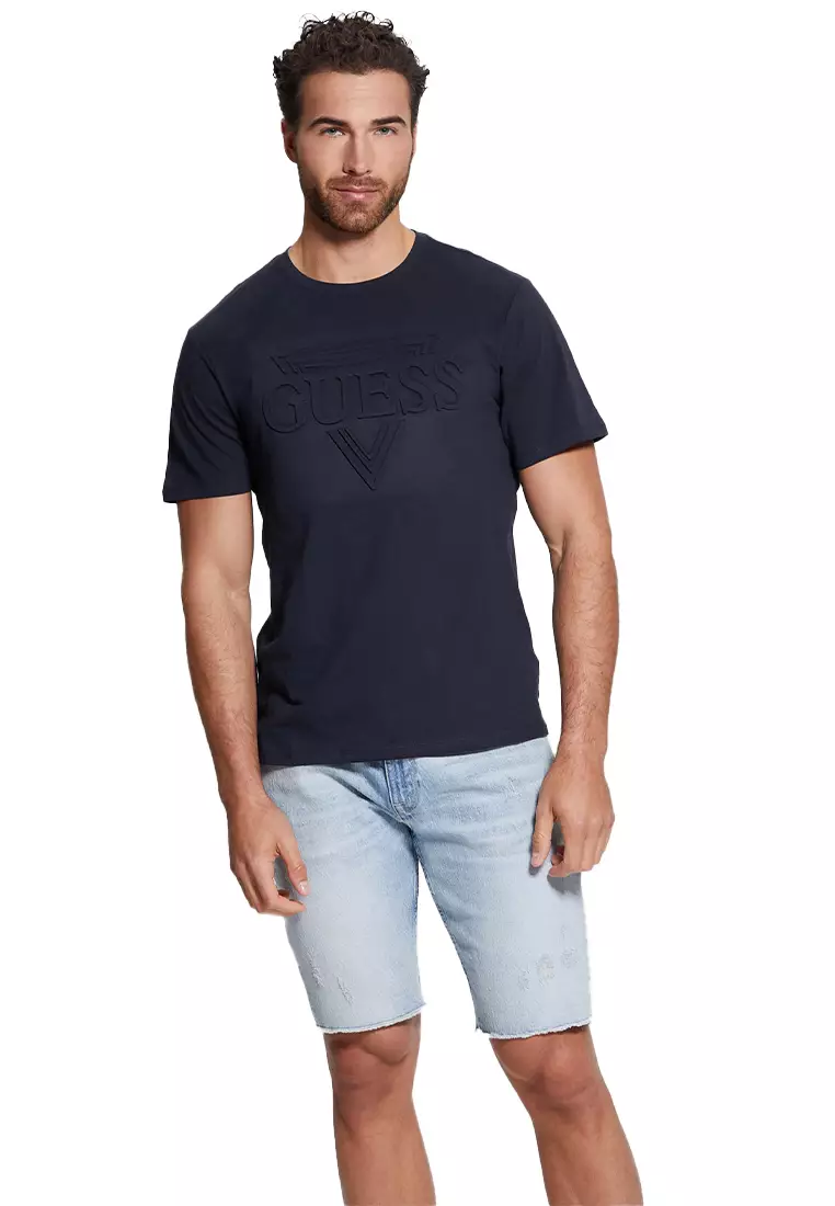 Buy Guess Short Sleeves Basic Embossed Guess Tee 2024 Online