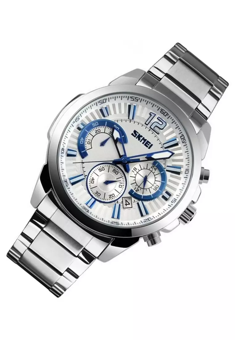 Jam Tangan Casual Analog Pria Waterproof Strap Tali Material Stainless IT71 ORIGINAL