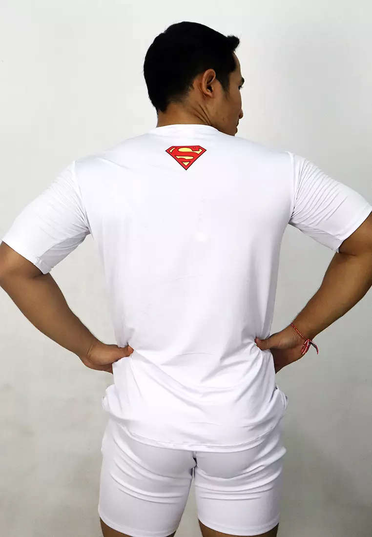 Flexzone Sports Tee Superman Strength Shirt DC Comics White