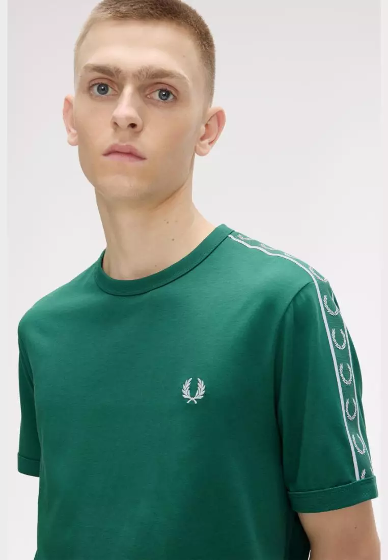 Fred Perry M4613 Contrast Tape Ringer T-Shirt (Sport Green)