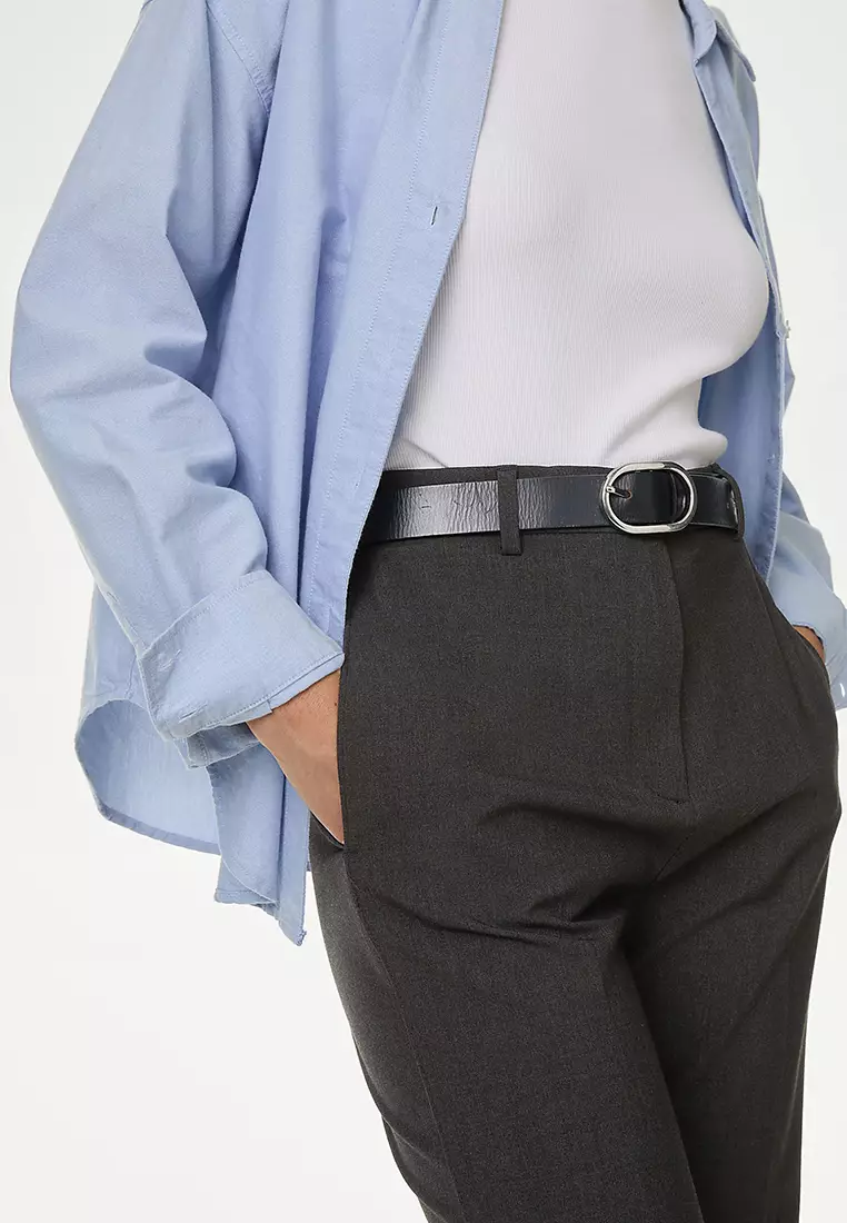 Straight Leg Trousers with Stretch