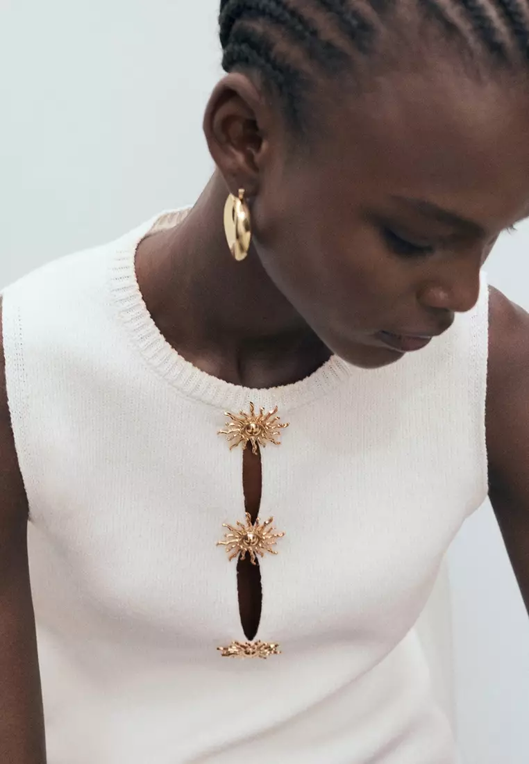 Top Knit Jewel Buttons Soles