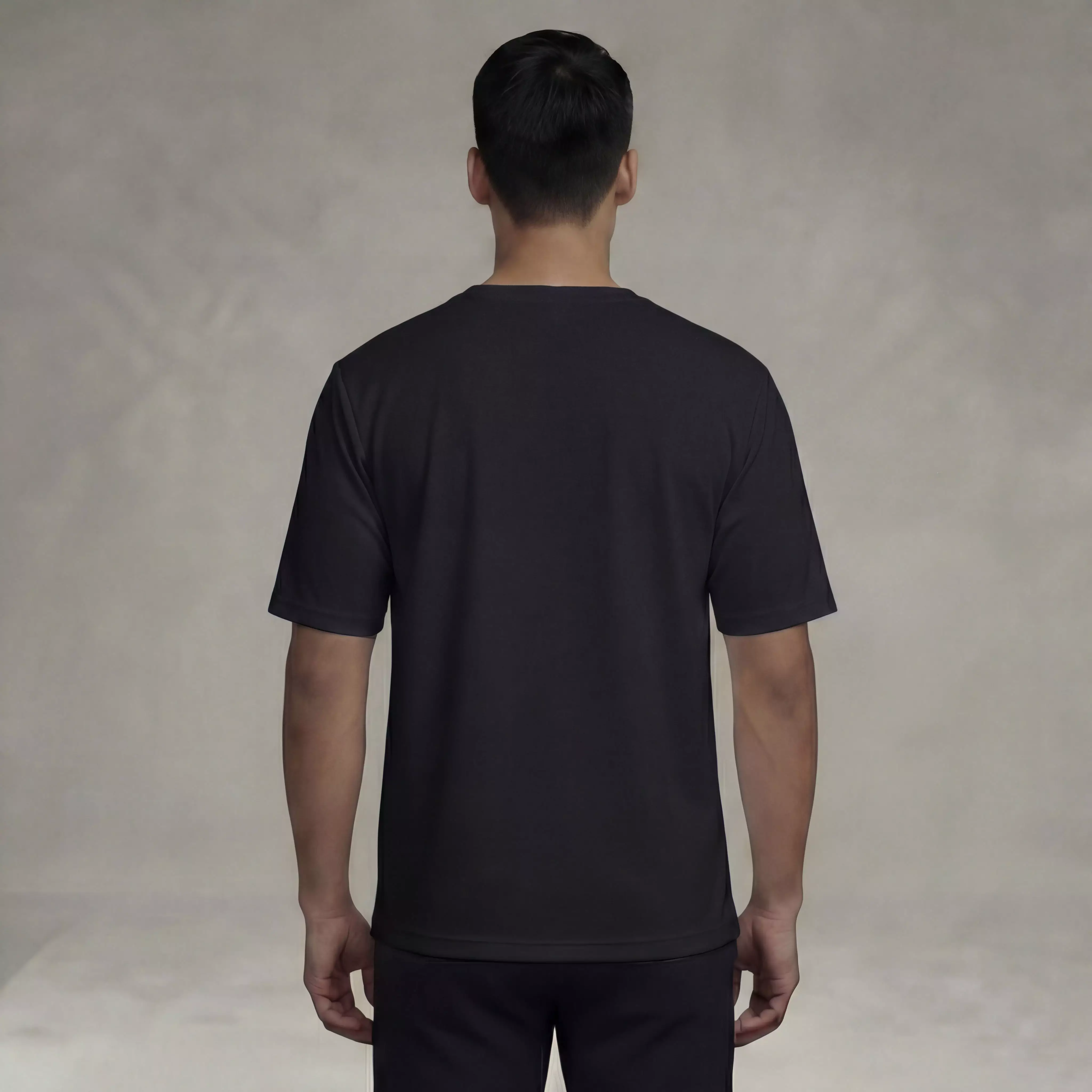 THIRDDAY Kaos Koko Pria Lengan Pendek Polos Cotton Hybrid 240gsm Hitam MTZ20