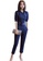 Sunnydaysweety navy Casual Lapel Cropped Top with High Waist Pants Set A21022241 F77E4AAA46C7BBGS_1