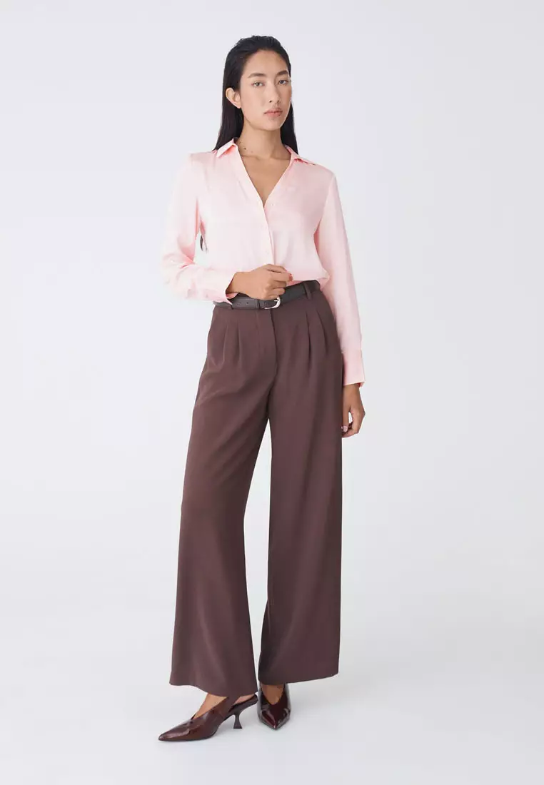 Lila V-Neck Satin Blouse
