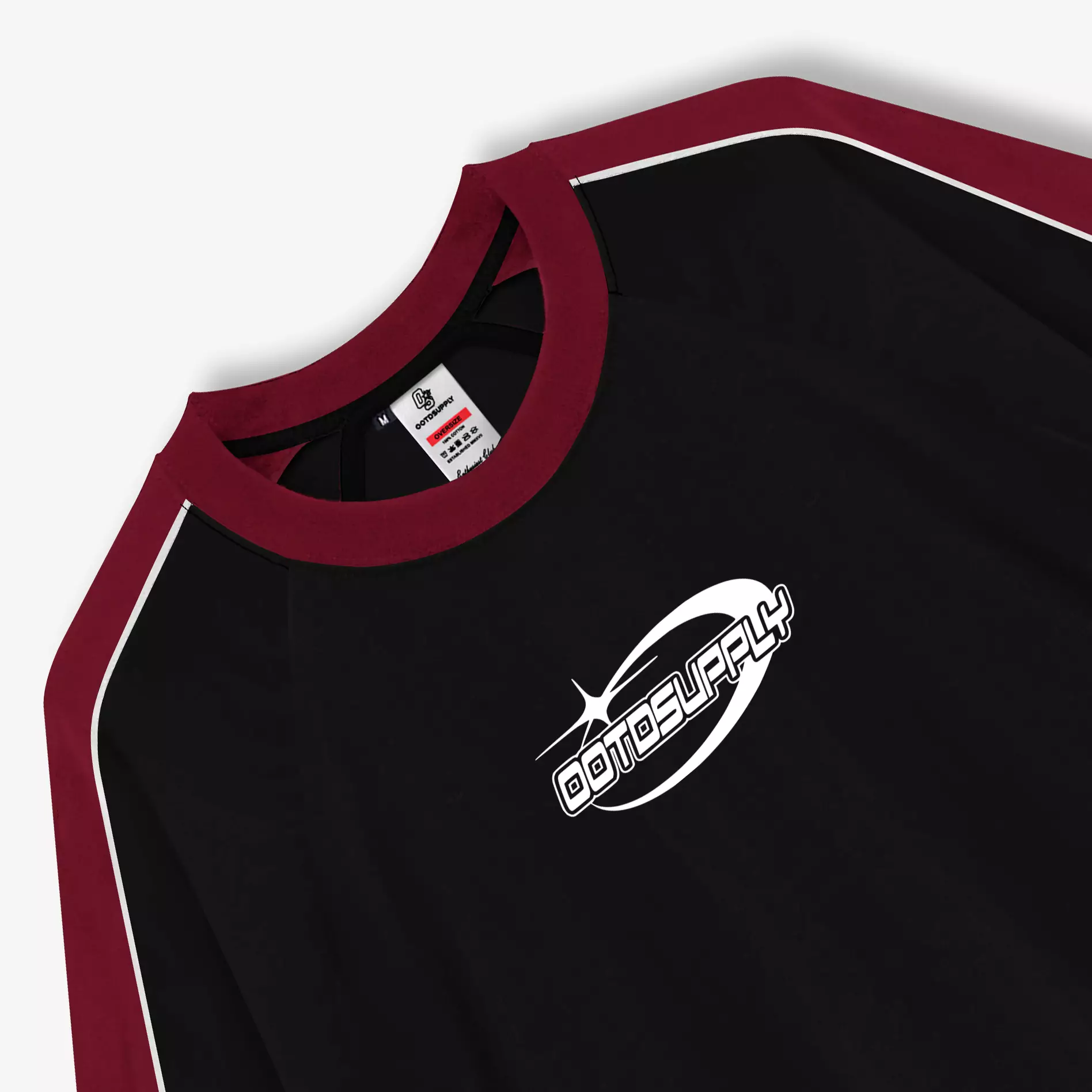 OOTDSUPPLY Oversized Raglan Cluster List | Oversize Pria & Wanita OVZRGLV2006