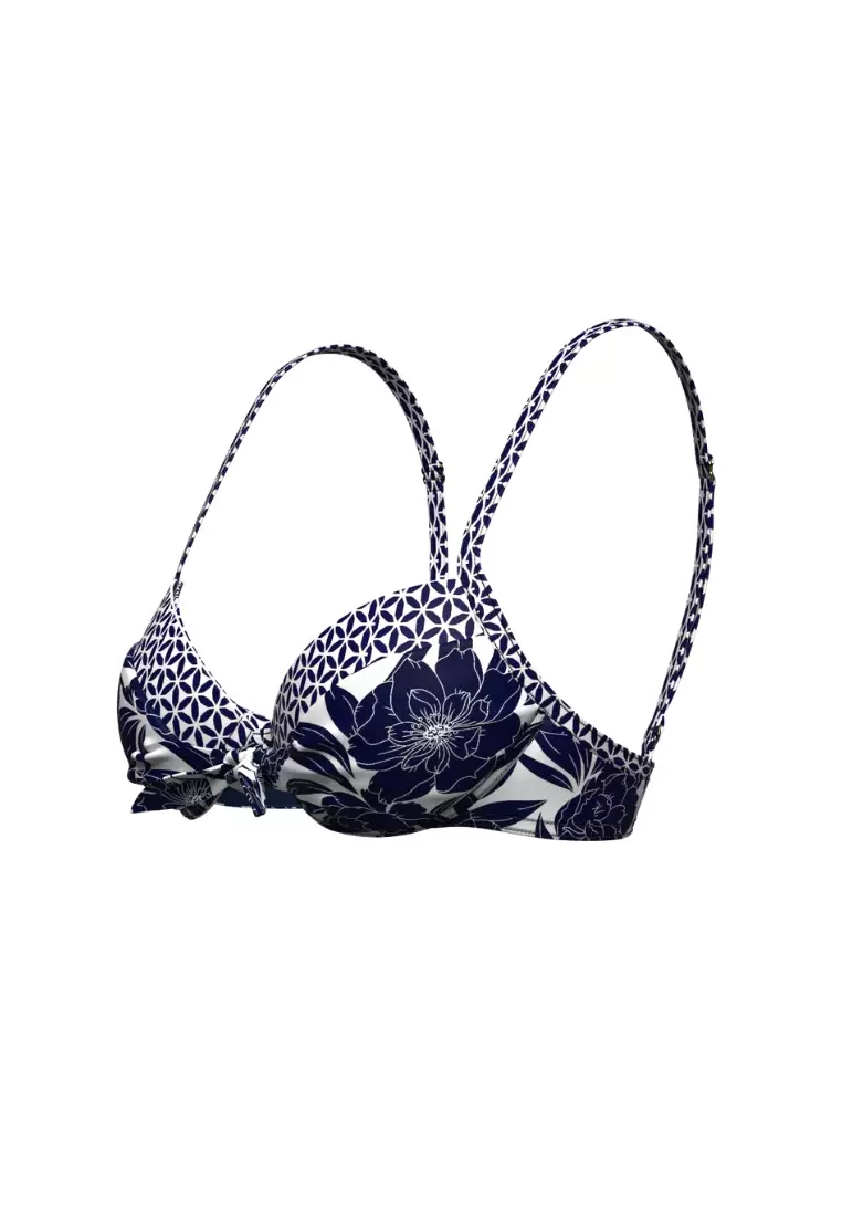 ◾︎bloom◾︎ Buy Sunseeker Bold Bloom Navy Tie Front Underwire Bikini Top 2026