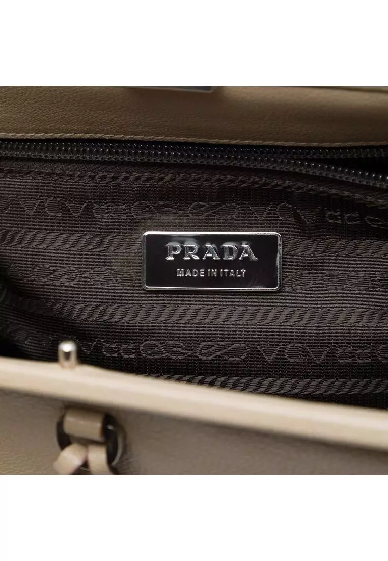 Pre-Loved Prada Goatskin Madras Cerniera Frame Handbag